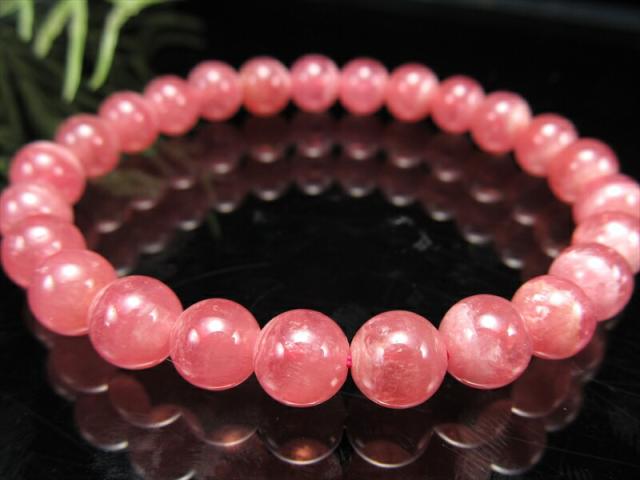 【アルゼンチン産】極上インカローズ　１０㎜　ブレスレット　希少　天然石　恋愛運 4A+ インカローズ ブレスレット 約7mm-7.5mm×25珠 ロードクロサイト