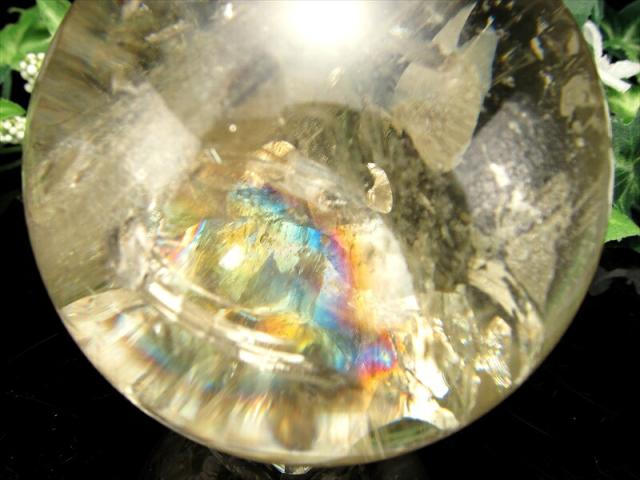 超透明 5A 虹入り シトリン 丸玉 台座付き 直径71mm 重さ498.5g 透明感抜群 金運 財運 幸運 お守りにも 一点もの ブラジル産 パワーストーン 天然石_3