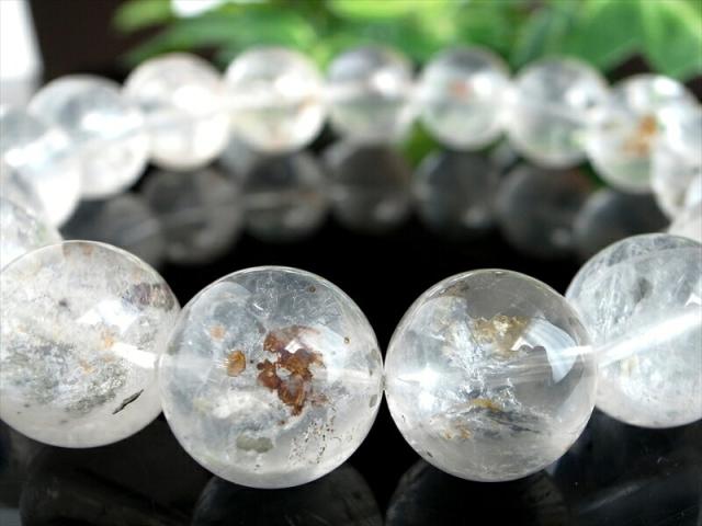 大珠 5A マーカサイトインクォーツ 白鉄鉱入り水晶 ブレスレット 12mm