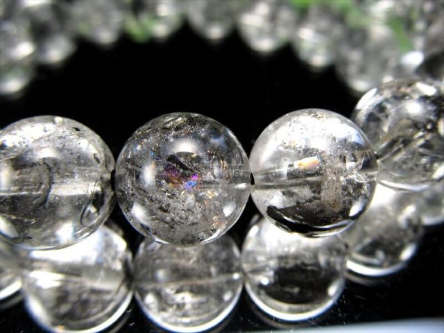 虹入り 4A エレスチャルクォーツ ブレスレット 11mm-11.5mm×19珠 最強パワー 骸骨水晶 水晶の最終形態 一点物 ヒマラヤ産 パワーストーン 天然石_7