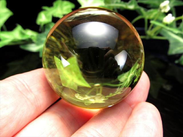 天翔ける天使の架け橋 くっきりラダー 5A 超透明 シトリン 丸玉 台座付き 直径約40mm 重さ92g 金運 財運 幸運 お守りにも 一点もの ブラジル産 パワーストーン 天然石_6