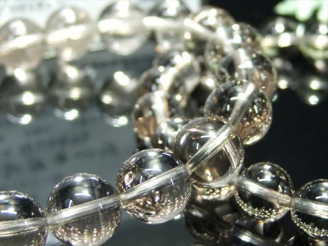抜群の透明度 ほんのりスモーキー レムリアンシードクリスタル ブレスレット 約8mm-8.5mm×22珠前後 煙水晶 幻の逸品を贅沢使用 ギャランティーカード付き コロンビア産 パワーストーン 天然石_1