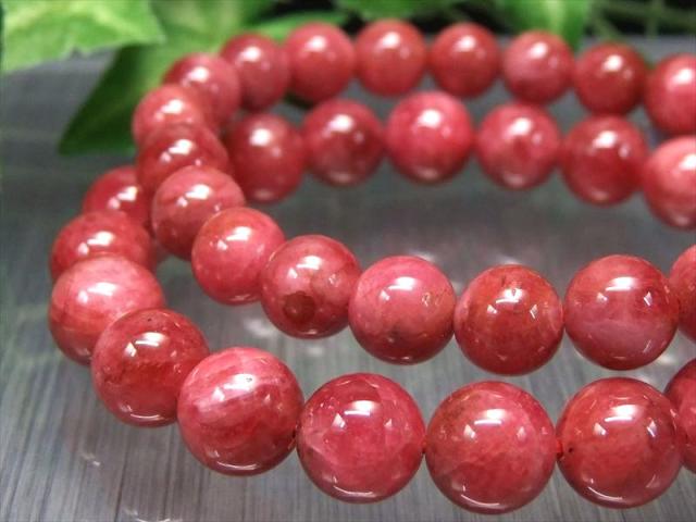 ロードナイト 薔薇輝石 ブレスレット 8mm-8.5mm×23珠前後 鮮やかピンクカラー 友愛を象徴する石 アメリカ サウスダコタ産 パワーストーン 天然石_1