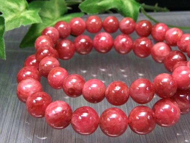 ロードナイト 薔薇輝石 ブレスレット 8mm-8.5mm×23珠前後 鮮やかピンクカラー 友愛を象徴する石 アメリカ サウスダコタ産 パワーストーン 天然石_2
