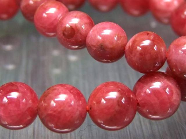 ロードナイト 薔薇輝石 ブレスレット 8mm-8.5mm×23珠前後 鮮やかピンクカラー 友愛を象徴する石 アメリカ サウスダコタ産 パワーストーン 天然石_3