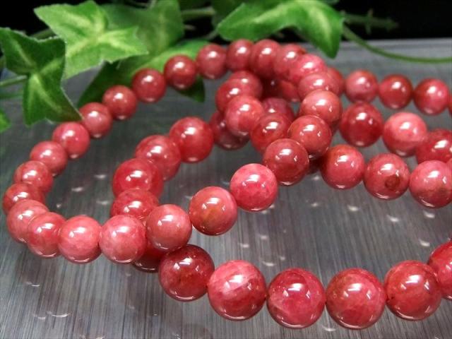 ロードナイト 薔薇輝石 ブレスレット 8mm-8.5mm×23珠前後 鮮やかピンクカラー 友愛を象徴する石 アメリカ サウスダコタ産 パワーストーン 天然石_5