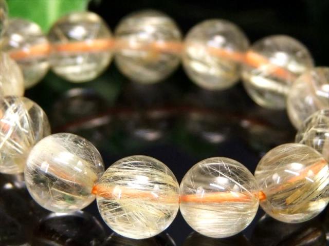 店頭展示中 女神の黄金髪 5A ヴィーナスヘアゴールドルチルクォーツ ブレスレット 8.5mm-9mm×22珠 ギラギラゴールド 金運の代表石 一点もの ブラジル産 bl-p パワーストーン 天然石_2