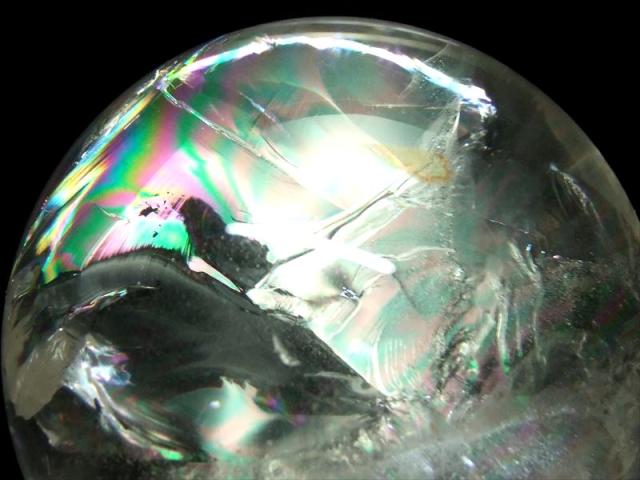 水晶ー大玉 希少]超大玉レインボー水晶丸玉/スフィア（直径約180mm