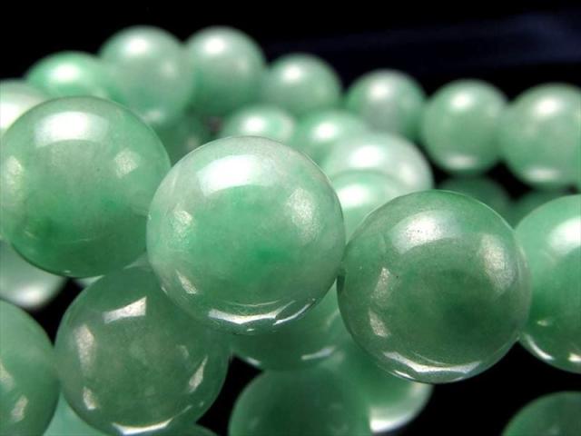 大珠【グリーンジェイド【翡翠】ブレスレット】約13mm×15珠前後 伝統的