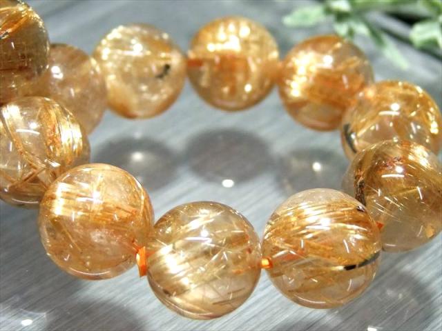 タイチン針多め 4A+ ゴールドルチルクォーツ ブレスレット 12mm タイチン針多め 4A+ ゴールドルチルクォーツ ブレスレット 12mm
