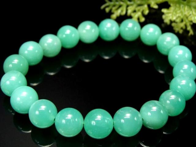 ぷるんと美発色！ 3A クリソプレーズ ブレスレット 9.5mm-10mm×20珠