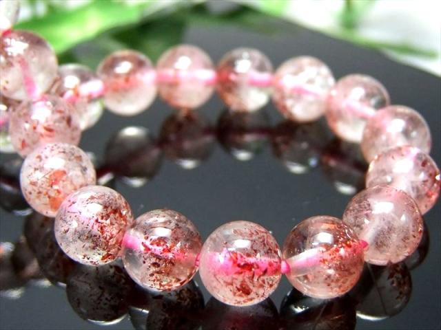 天然石★ブレスレット ストロベリークォーツ ♪ 363 ストロベリークォーツ ブレスレット パワーストーン 天然石 アフリカン