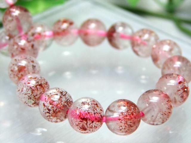 キラキラ ファッション レピドクロサイトいちごブレスレット