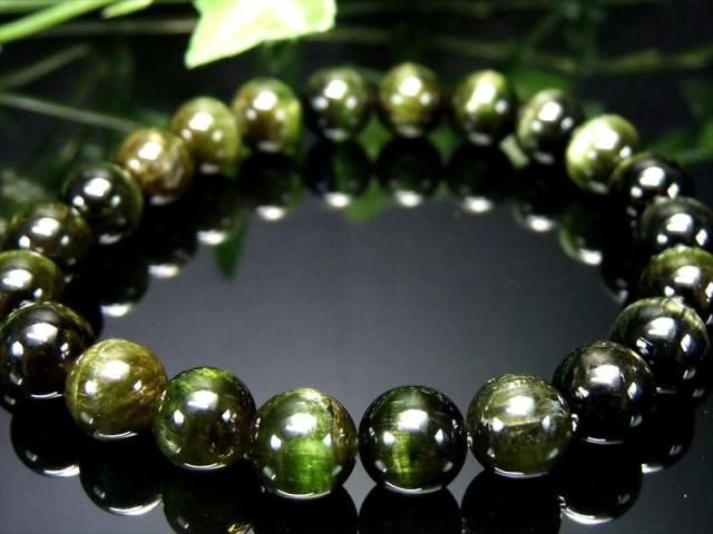 全珠キャッツアイ 4A+ グリーンキャッツアイ トルマリン ブレスレット