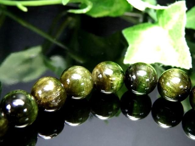 全珠キャッツアイ 4A+ グリーンキャッツアイ トルマリン ブレスレット