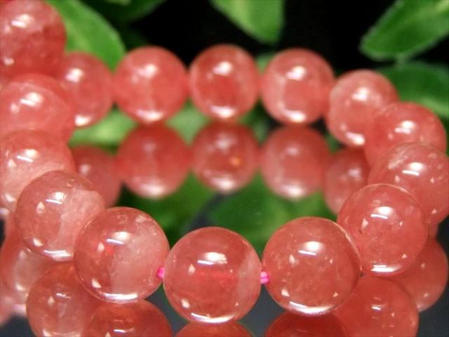 店頭展示中 透明感有り 4A+ インカローズ ブレスレット 8.5mm-9mm×22珠 