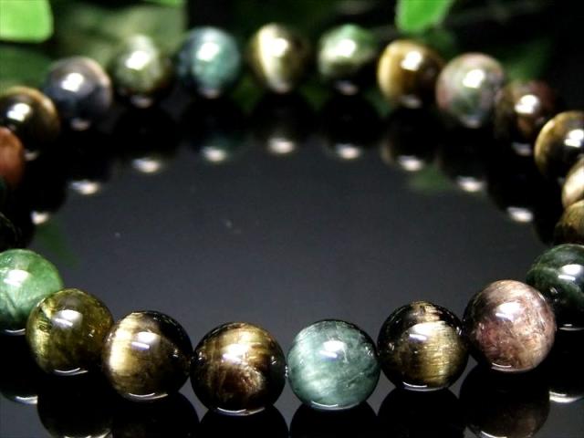 全珠キャッツアイ 4A+ キャッツアイ トルマリン ブレスレット 8mm-8.5
