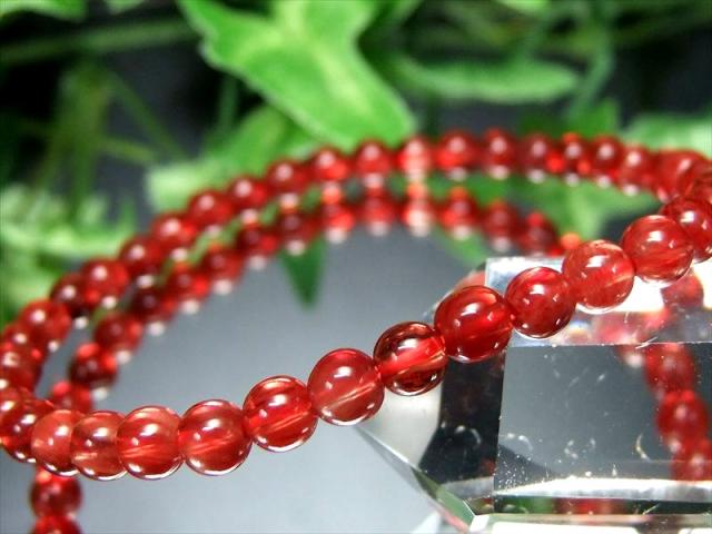 5A レッドアンデシン ブレスレット 4.5mm-5.5mm×40珠 全珠キャンディ 