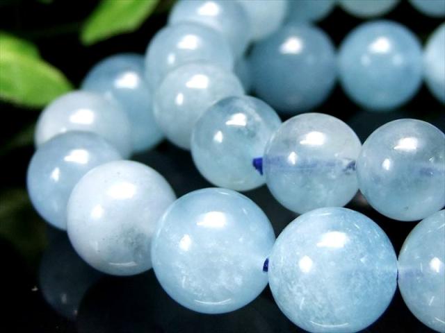 夏空 AA アクアマリン ブレスレット 約10mm×19珠前後 3月誕生石 ふんわり雲のようなインクルージョン 月の女神 ディアナ の石 3月の誕生石 ブラジル産 bl-s パワーストーン 天然石