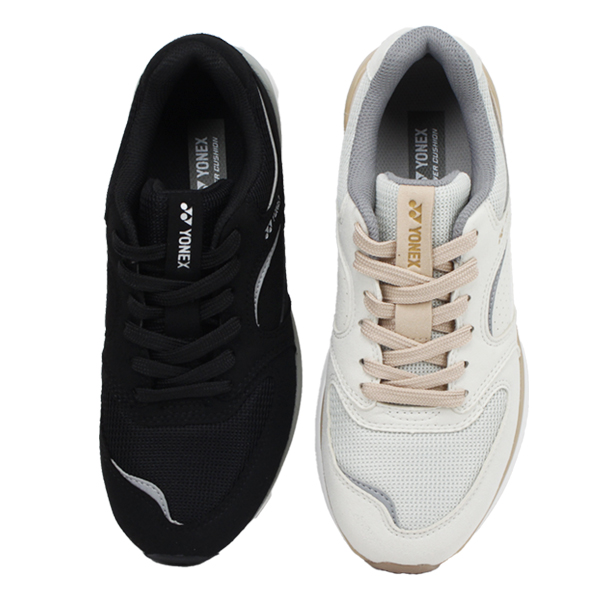 ヨネックス レディース SHW123 パワークッション ウォーキングシューズ 3.5E ブラック クリーム ベージュ 幅広 軽量 YONEX  【レディース】