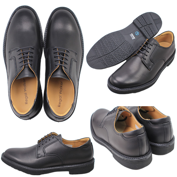 未使用 REGAL リーガル 101W AH ブラック プレーントゥ 27センチ REGAL リーガル 靴 メンズ 幅広3E 黒 リーガルウォーカー 101W