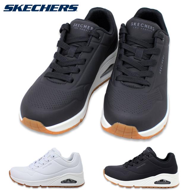 Skechers スケッチャーズ ウノスタンド オン エア 73690 レディース スニーカー 厚底 Uno Stand On Air エアクッション 黒 白 【レディース】