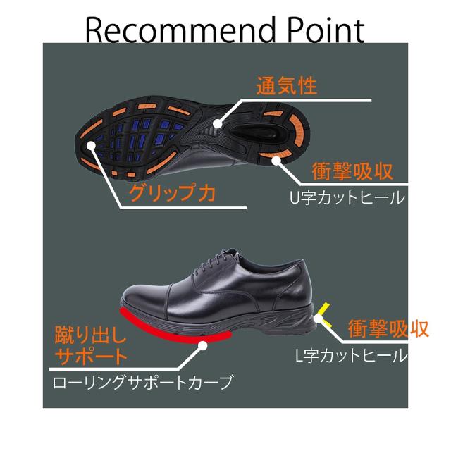 2足でスピードウォーカー RW-8600 内羽根 ストレートチップ 3E 幅広 本革 メンズ ビジネス 紳士 革靴 2通勤 出張 冠婚葬祭 走れる ビジネスシューズ グリップ 通気性 衝撃吸収 Speed Walker 【メンズ】_3
