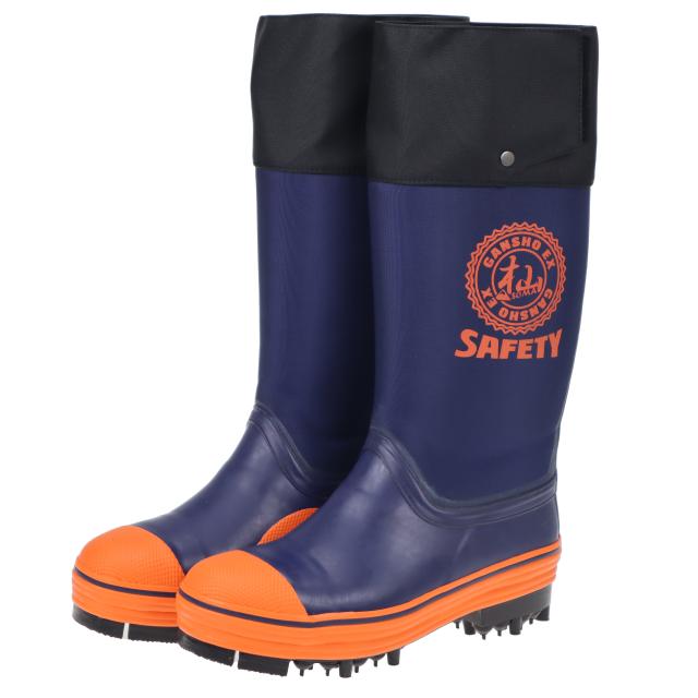 杣 日本製 ミツウマ メンズ スパイクブーツ 山林用 安全長靴 鋼鉄製先芯入りスパイク長靴 登山 林業 ピンスパイク底 岩礁セーフティEX