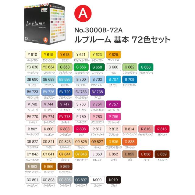 マービー ルプルームパーマネント(アルコールマーカー) 72色セット【基本/中間】_6