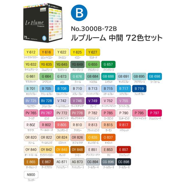 マービー ルプルームパーマネント(アルコールマーカー) 72色セット【基本/中間】_7