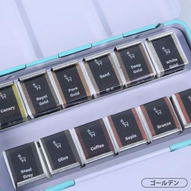 エッチャー(Etchr) パールセント 固形水彩絵具 12色セット ハーフパン (ゴールデン 275249/バーサタイル 275250)_3