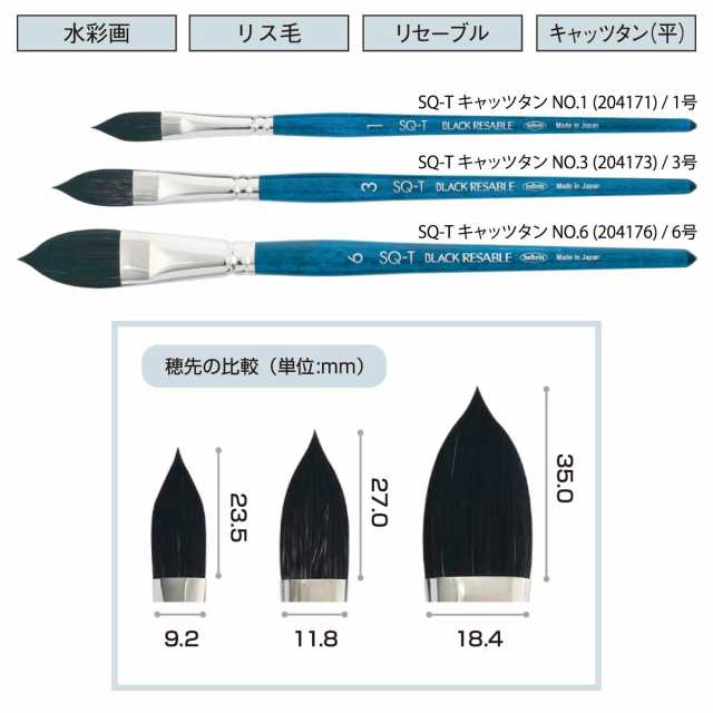 水彩画筆 SQ-T キャッツタン 新発売｜ 水彩画筆 SQ-T キャッツ
