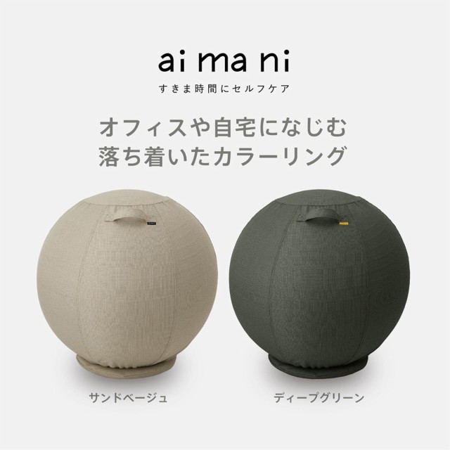 キングジム(Kingjim) 台座付きバランスボ−ル (aimai アイマイ) サンドベージュ/ディープグリーン (AHC030-BE/G) 椅子 デスク 机仕事の通販は