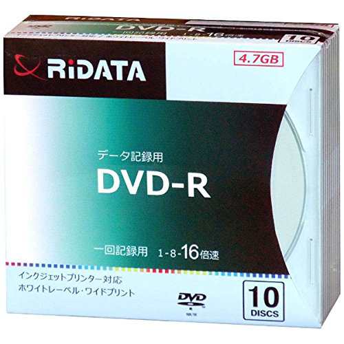 RiDATA DATA記録用 1回録画用DVD-R D-R16X47G.PW10P SC B 1〜16倍速