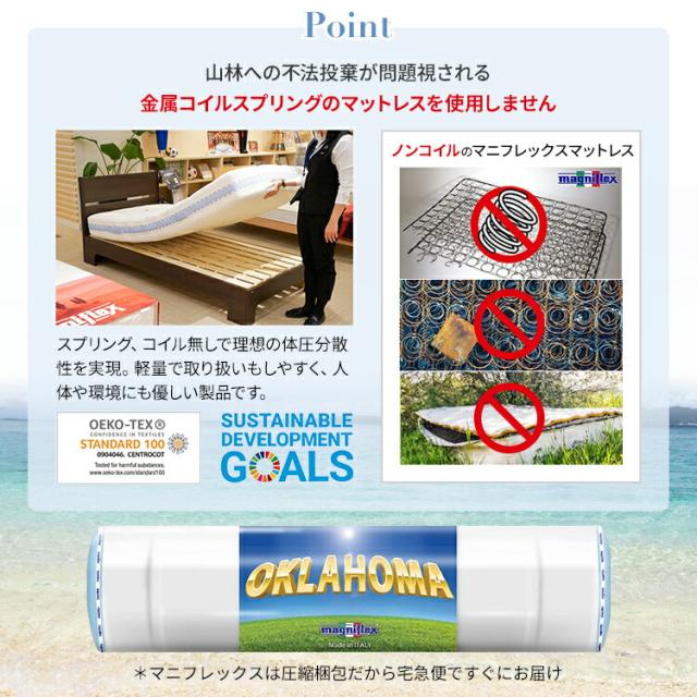 マニフレックス オクラホマ クイーン 正規店/12年付 ベッドマットレス 厚み23 イタリア製 体圧分散 マットレス oklahoma Qサイズ_7