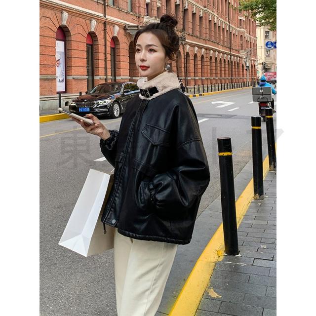 送料無料 レディース レザージャケット 革ジャン PU ショート丈 裏起毛 高級感 人気 暖かい バイクジャケット 大人 冬服 秋アウター 細身 送料無料 レディース レザージャケット 革ジャン PU ショート丈 裏起毛