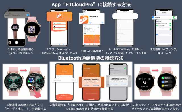 スマートウォッチ Bluetooth通話 接続安定 1.36インチ