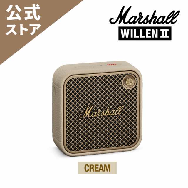 Marshall マーシャル ワイヤレススピーカー WILLEN 2 Cream　Bluetooth対応/17時間連続再生/IP67防塵・防水/ハンズフリー通話