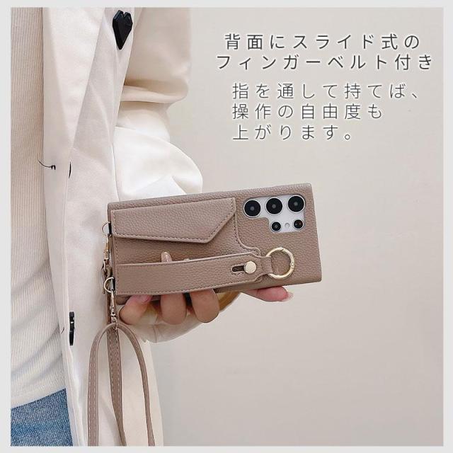 Galaxy s22 ケース リング付き 本革 ヴォーエプソン 落下防止 名前入れ galaxys23ultra 左利き可 galaxy a53 5g ギャラクシーS22 Galaxy s22 ハイブランド Galaxy s22ケース 本革 ベルト付きケース ホールドベルト 名入れ 名前