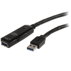 ＳｔａｒＴｅｃｈ．ｃｏｍ USBケーブル/A-A/5m/USB 3.0/アクティブ延長/オス・メス/BK(USB3AAEXT5M) 目安在庫=○