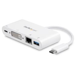 StarTech.com USBマルチハブ/USB-C/1080p DVI-D/60W PD/1x USB/LAN/TB3(DKT30CDVPD) 目安在庫=△