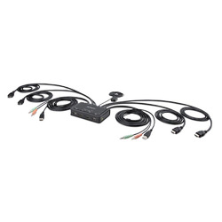 ＳｔａｒＴｅｃｈ．ｃｏｍ KVMスイッチ/2ポート/2画面/HDMI/4K60Hz/1.5m ケーブルタイプ(C2-DH46-UA2-CBL-KVM) 取り寄せ商品