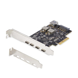 ＳｔａｒＴｅｃｈ．ｃｏｍ USB増設カード/PCIe 2.0 x4/4x C + 1x A 10Gbps/3A15W(PS4C3IA3-USB-C-CARD) 取り寄せ商品
