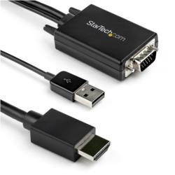 StarTech.com ディスプレイ変換ケーブル/VGA - HDMI/2m/1080p/USBパワー/BK(VGA2HDMM2M) 目安在庫=△