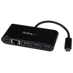 StarTech.com USBハブ/USB 3.0/USB-C - 3x USB-A/LAN/60W USB PD/ブラック(HB30C3AGEPD) 目安在庫=○