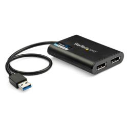 StarTech.com ディスプレイアダプター/USB-A - 2x DP/USB 3.0/4K60Hz/ブラック(USB32DP24K60) 取り寄せ商品
