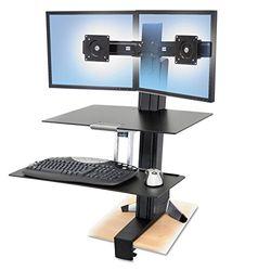 エルゴトロン WorkFit-S デュアル ワークトップ付き (ブラック)(33-349-200) 取り寄せ商品