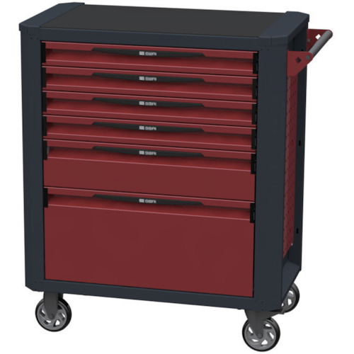 ソリ キャビネットワゴン 12000 6段 赤 850×470×1020mm 1台(12600R) 取り寄せ商品 129,084円