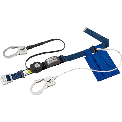 サンコー リーロックS2NEOライト ロック装置付巻取器+補助ロープ式胴ベルト(墜落制止用器具) 1本(SLN505-W-NB) 取り寄せ商品