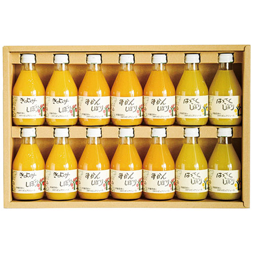 伊藤農園 100%ピュアジュース詰合せ (みかん6本・きよみ・はっさく各4本・各180ml) (4216-027) 取り寄せ商品